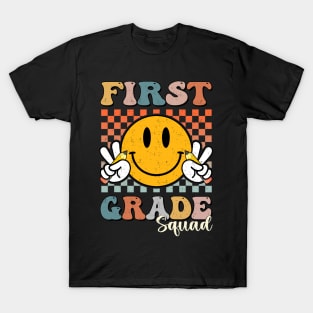 First Grade Squad Retro Groovy Back To School T-Shirt